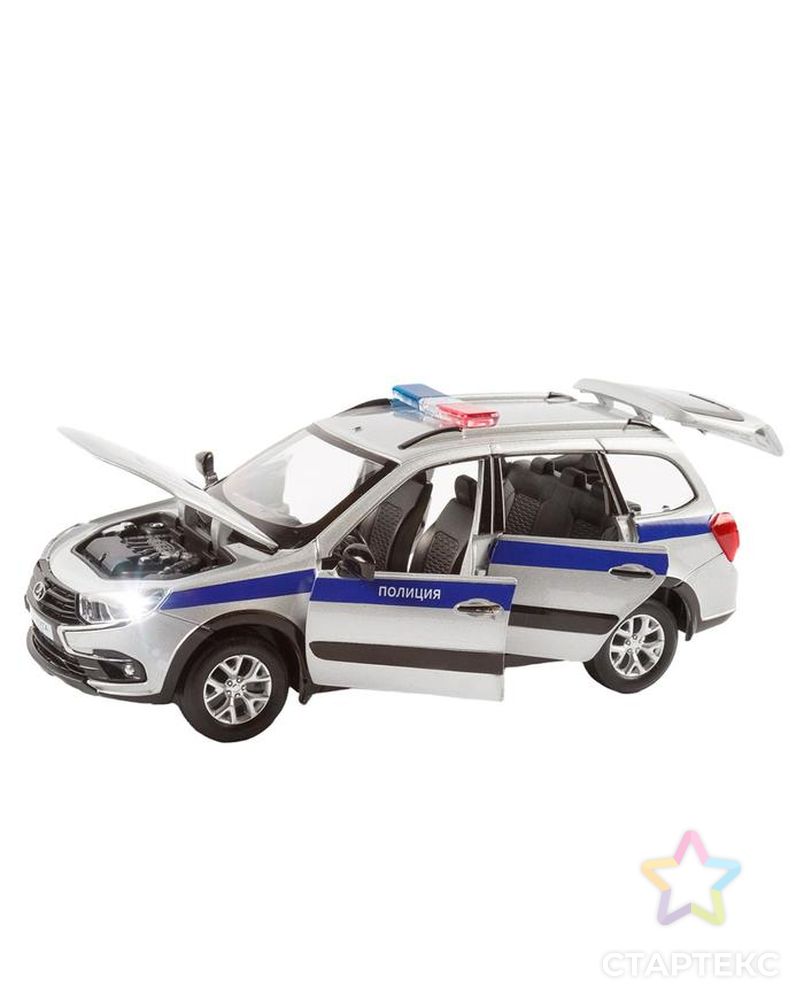 Машина металлическая «Lada Полиция» 1:24, цвет серебряный, открываются двери, капот и багажник, световые и звуковые эффекты арт. СМЛ-94678-1-СМЛ0005354106 3