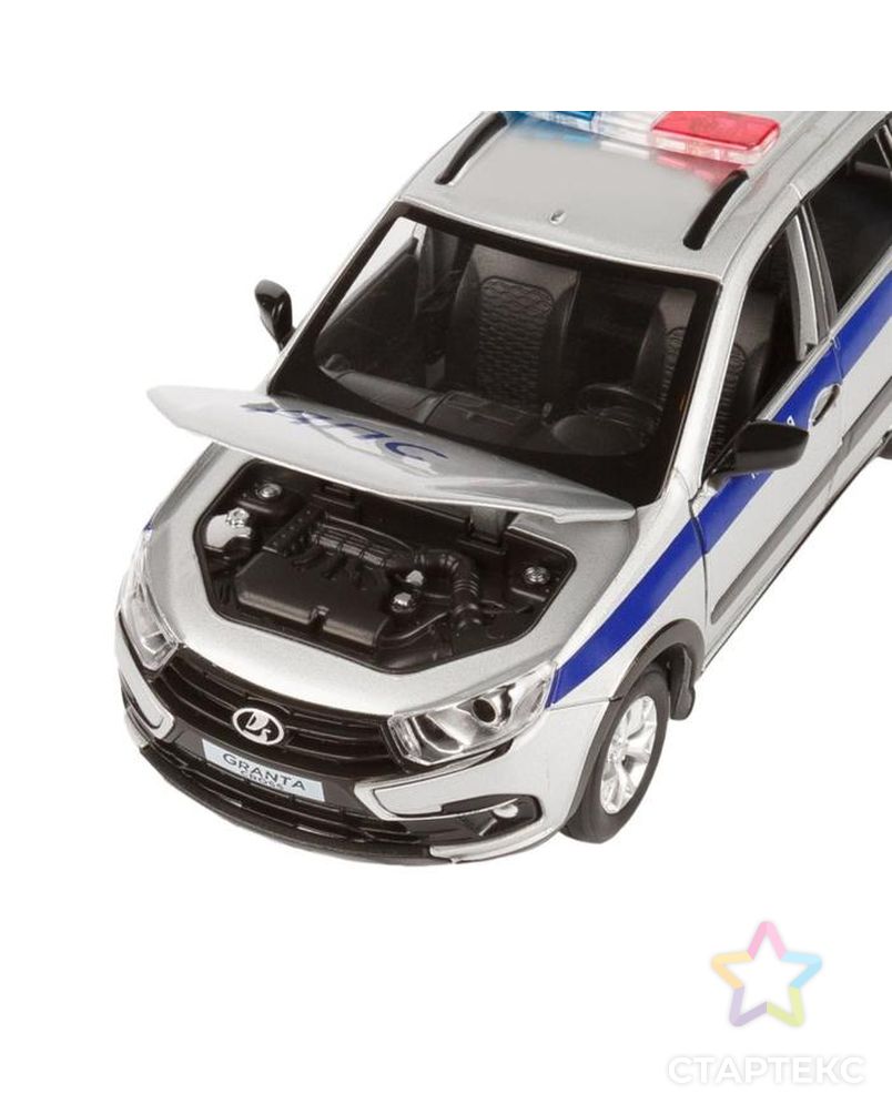 Машина металлическая «Lada Полиция» 1:24, цвет серебряный, открываются двери, капот и багажник, световые и звуковые эффекты арт. СМЛ-94678-1-СМЛ0005354106 9
