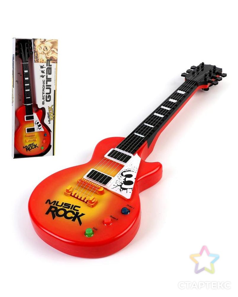 Игрушка музыкальная - гитара "Электро", световые и звуковые эффекты, работает от батареек арт. СМЛ-140639-1-СМЛ0005354640 1