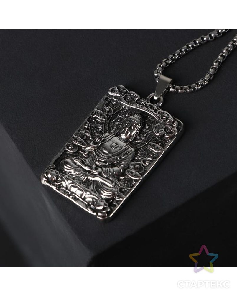 Кулон "Помпеи" будда, цвет чернёное серебро, 70 см арт. СМЛ-141493-1-СМЛ0005358113 1