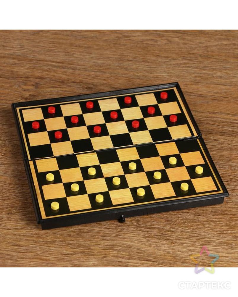 Настольная игра 3 в 1 "Атели": шашки, шахматы, нарды доска пластик 19х19 см арт. СМЛ-65597-1-СМЛ0000536136 4
