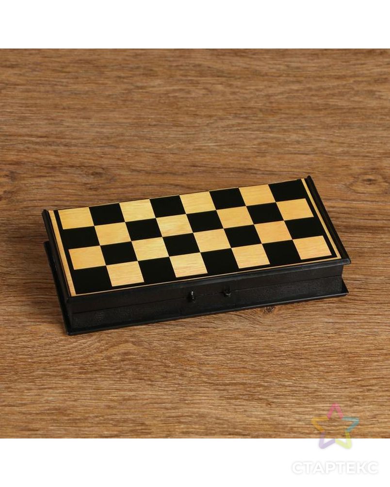 Настольная игра 3 в 1 "Атели": шашки, шахматы, нарды доска пластик 19х19 см арт. СМЛ-65597-1-СМЛ0000536136 8