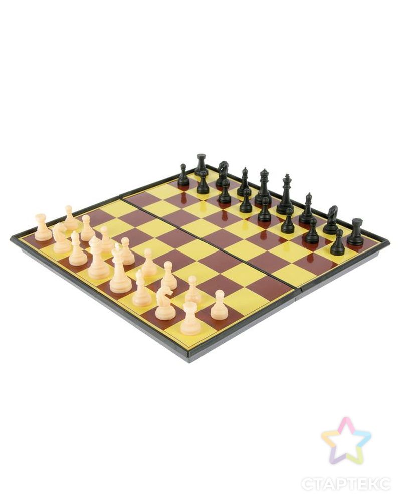 Настольная игра набор 2 в 1 "Баталия": шашки, шахматы,  доска пластик 20х20см арт. СМЛ-65599-1-СМЛ0000536140 2