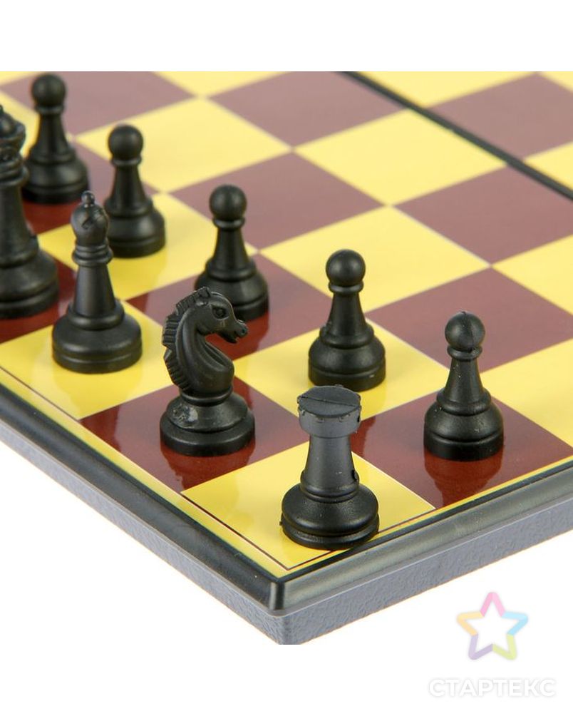Настольная игра набор 2 в 1 "Баталия": шашки, шахматы,  доска пластик 20х20см арт. СМЛ-65599-1-СМЛ0000536140 4