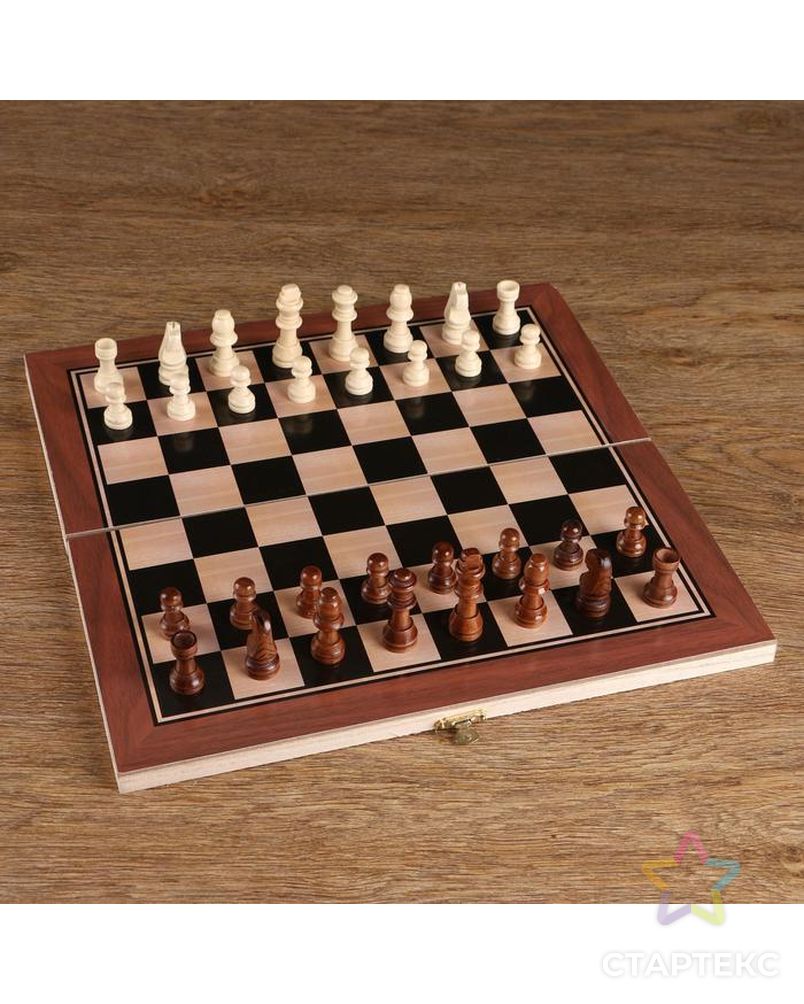 Шахматные фигуры, дерево, высота короля 5,5 см, в пакете  микс арт. СМЛ-65602-1-СМЛ0000536156 1