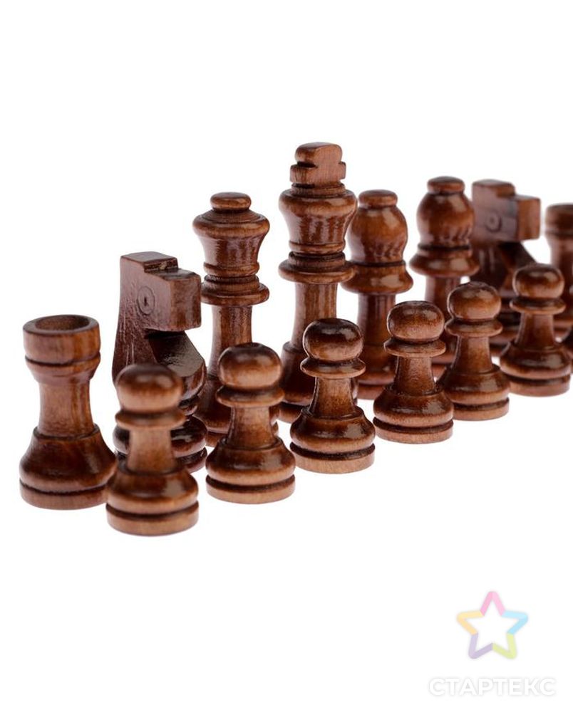 Шахматные фигуры, дерево, высота короля 5,5 см, в пакете  микс арт. СМЛ-65602-1-СМЛ0000536156 6
