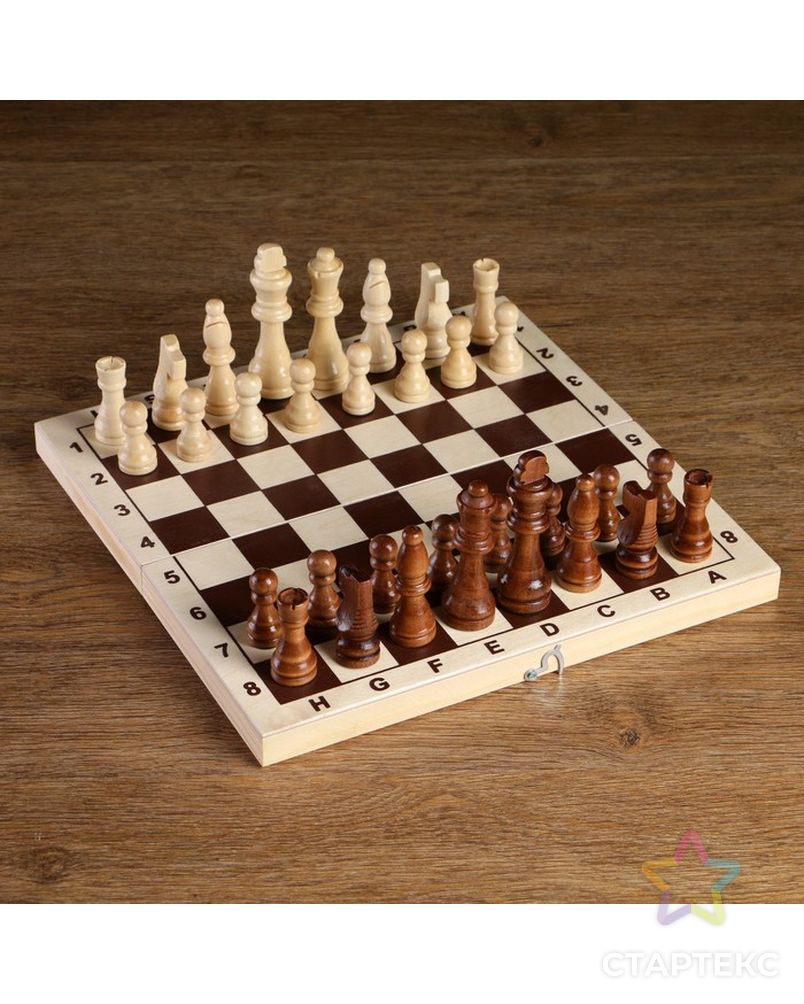 Шахматные фигуры, дерево, высота короля 8 см, в пакете арт. СМЛ-65603-1-СМЛ0000536157 1