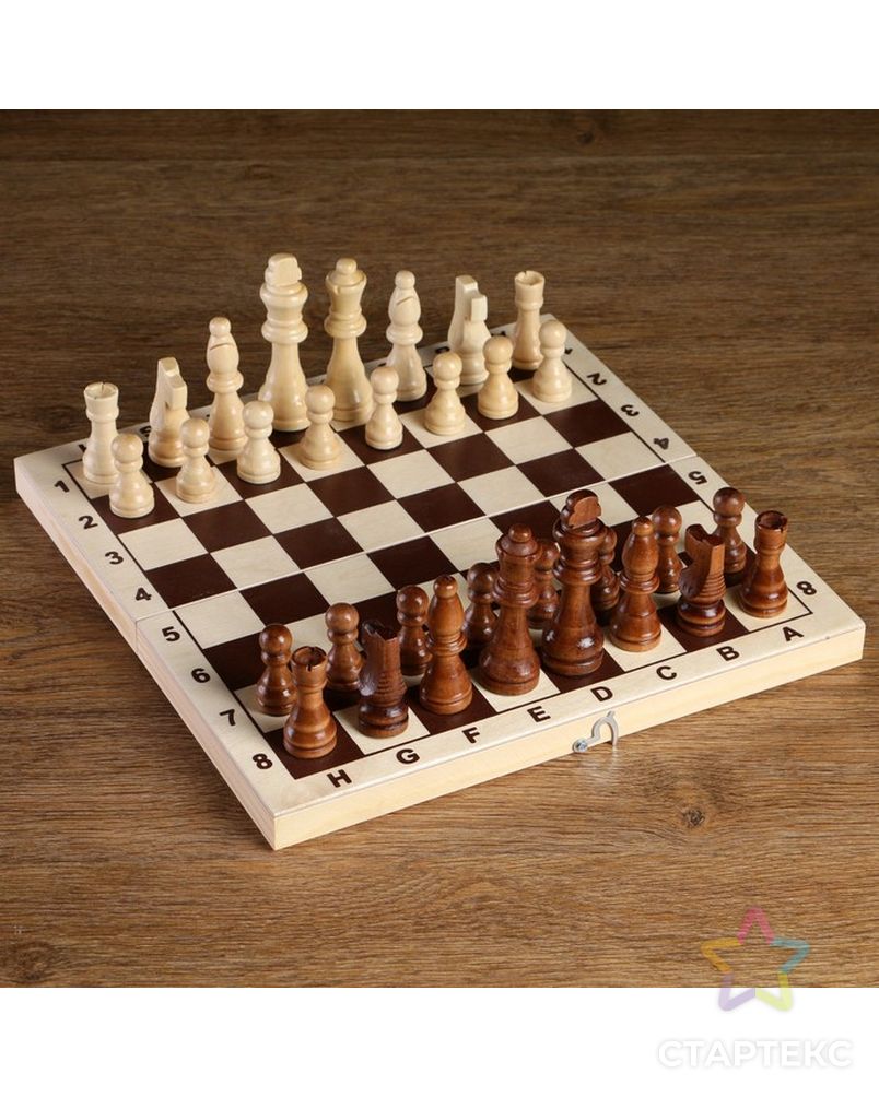 Шахматные фигуры, дерево, высота короля 9см,  29х29 см,без доски, в пакете арт. СМЛ-65604-1-СМЛ0000536158 1