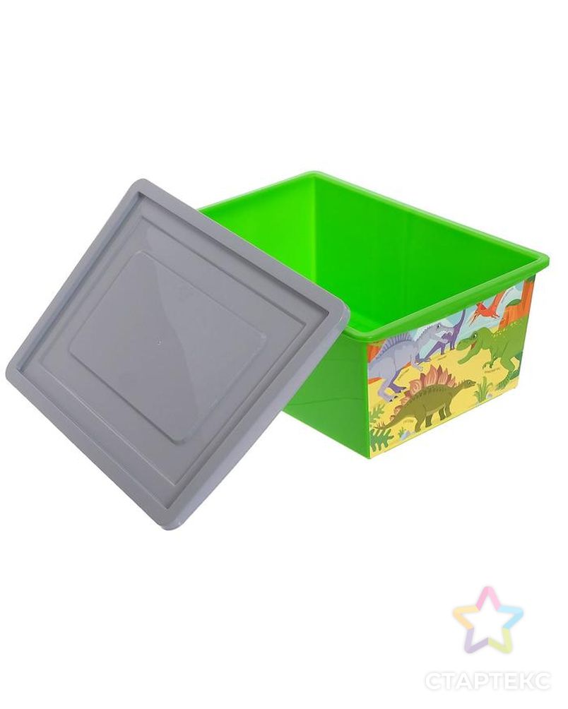 Ящик универсальный для хранения с крышкой  «Дино » , объем 30 л, цвет салатовый арт. СМЛ-123457-1-СМЛ0005364563 3