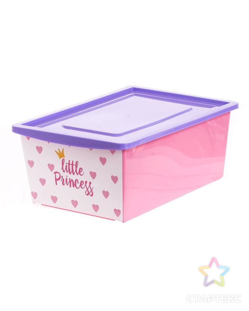Ящик универсальный для хранения с крышкой  «Принцесса » , объем 30 л, цвет розовый арт. СМЛ-123459-1-СМЛ0005364565 1