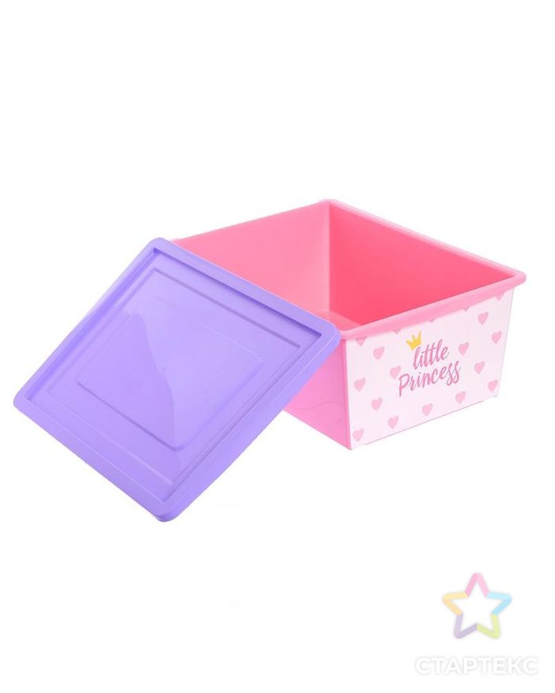 Ящик универсальный для хранения с крышкой  «Принцесса » , объем 30 л, цвет розовый арт. СМЛ-123459-1-СМЛ0005364565 3
