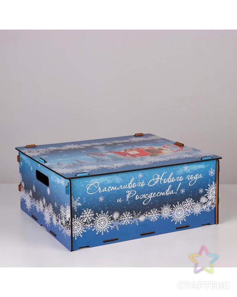 Подарочный ящик "С Новым годом! Чайный домик", разноцветный, 33×29×14 см арт. СМЛ-119501-1-СМЛ0005364981 1