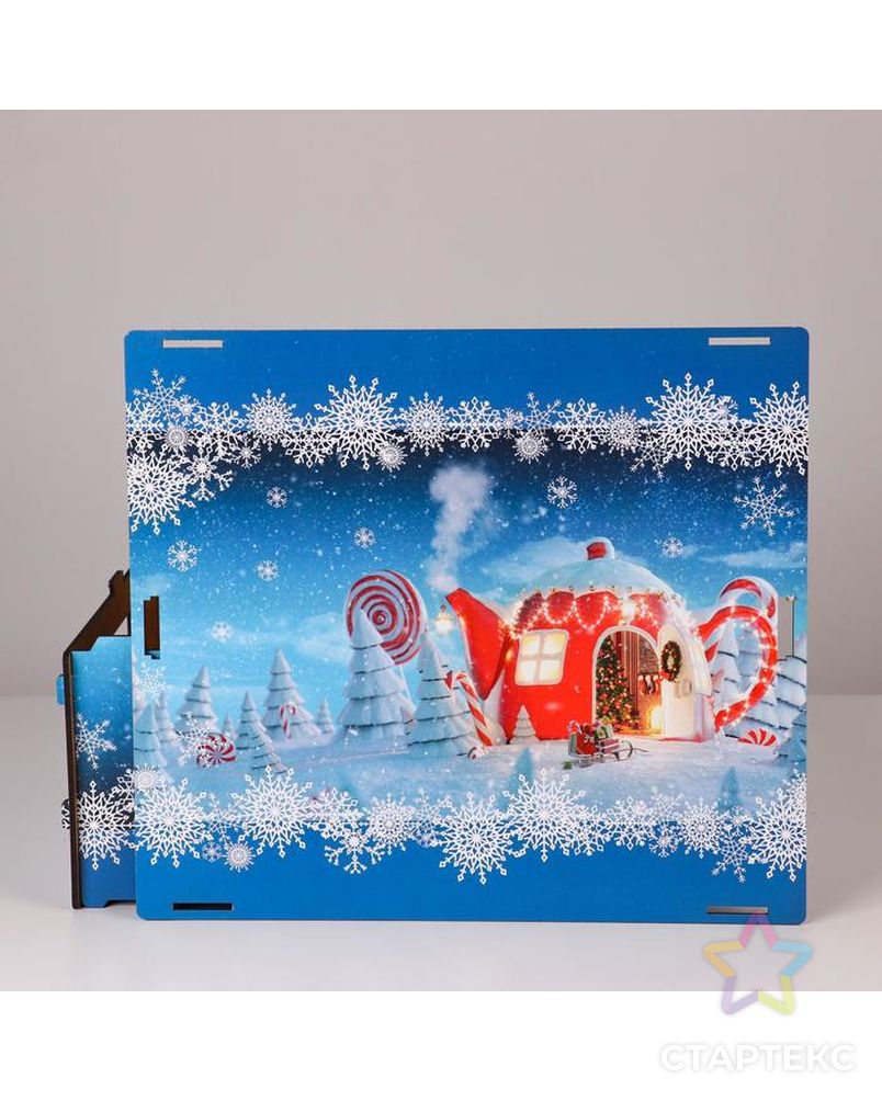 Подарочный ящик "С Новым годом! Чайный домик", разноцветный, 33×29×14 см арт. СМЛ-119501-1-СМЛ0005364981 2