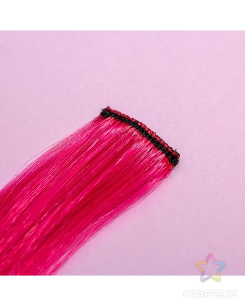 Цветные пряди для волос Girl PWR, (ярко-розовый) 50 см арт. СМЛ-138279-1-СМЛ0005367289 2