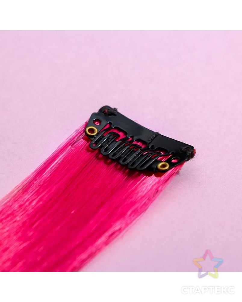 Цветные пряди для волос «Живи Ярко», (ярко-розовый) 50 см арт. СМЛ-138280-1-СМЛ0005367290 2