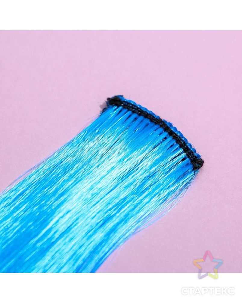 Цветные пряди для волос «Верь в чудеса», (голубой)  50 см арт. СМЛ-138283-1-СМЛ0005367293 4