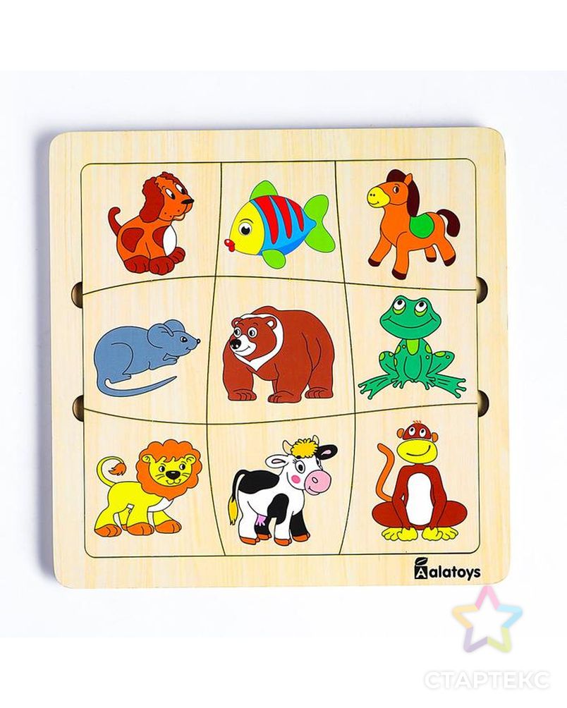 Пазл-ассоциации «Животные», 9 карточек, 21×21×0.6 cм арт. СМЛ-110593-1-СМЛ0005381480 1
