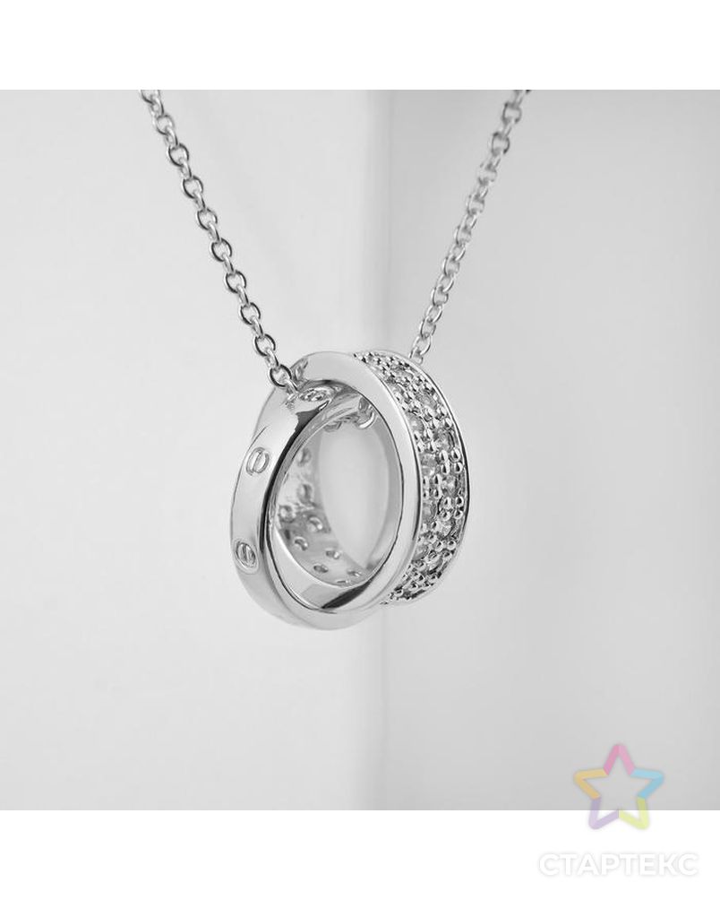 Кулон "Цепь" кольца на нити, цвет серебро арт. СМЛ-113754-1-СМЛ0005393502 1