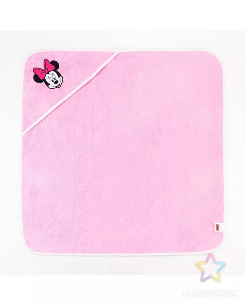 Махровое полотенце с уголком "Минни Маус", 75*75 см, хлопок 100% арт. СМЛ-149767-1-СМЛ0005397882 - рис. 2