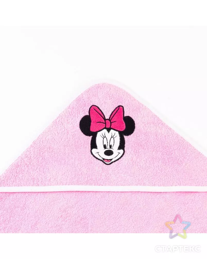 Махровое полотенце с уголком "Минни Маус", 75*75 см, хлопок 100% арт. СМЛ-149767-1-СМЛ0005397882 - рис. 3