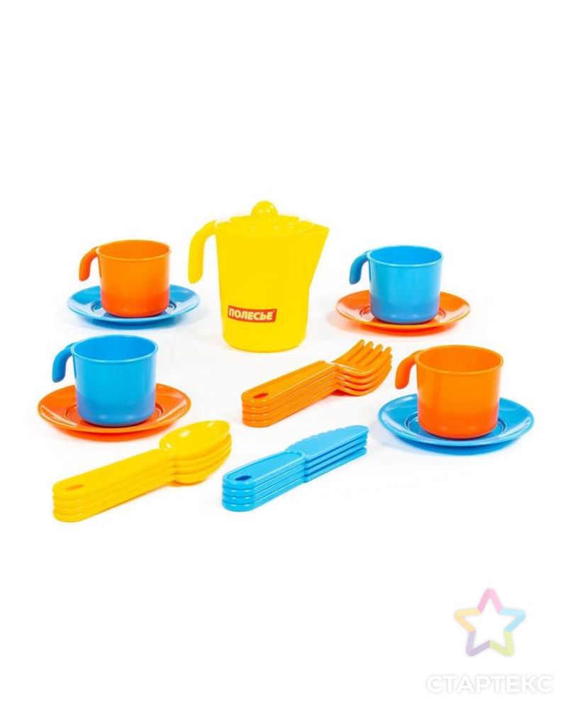 Набор детской посуды "Анюта" на 4 персоны, 21 элемент 3841 арт. СМЛ-109531-1-СМЛ0005398956 1
