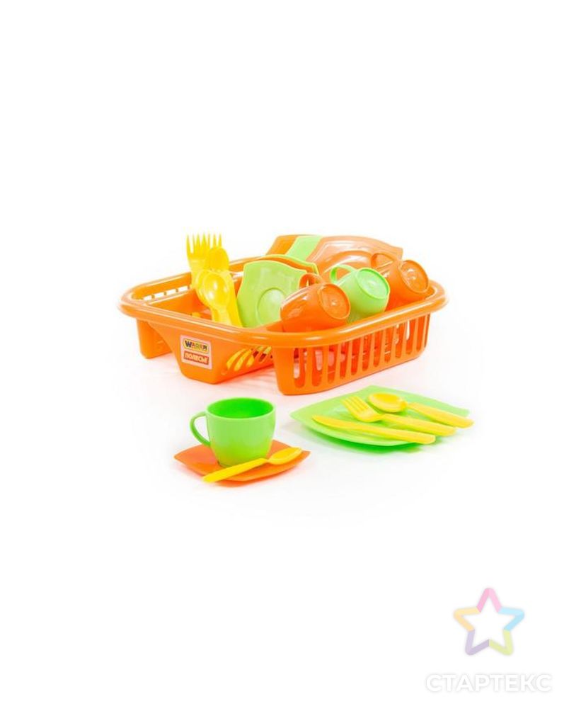 Набор детской посуды "Алиса" с сушилкой на 4 персоны, 30 элементов 40725 арт. СМЛ-109536-1-СМЛ0005398962 1