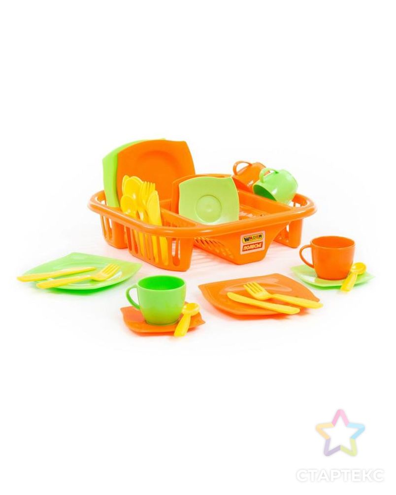 Набор детской посуды "Алиса" с сушилкой на 4 персоны, 30 элементов 40725 арт. СМЛ-109536-1-СМЛ0005398962 2