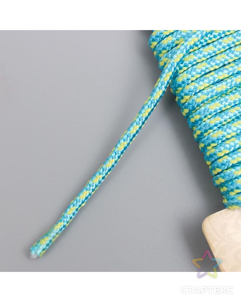Тесьма декоративная шнур "Голубо-зелёный круглый" намотка 5 м ширина 0,3 см арт. СМЛ-153977-1-СМЛ0005399759 3