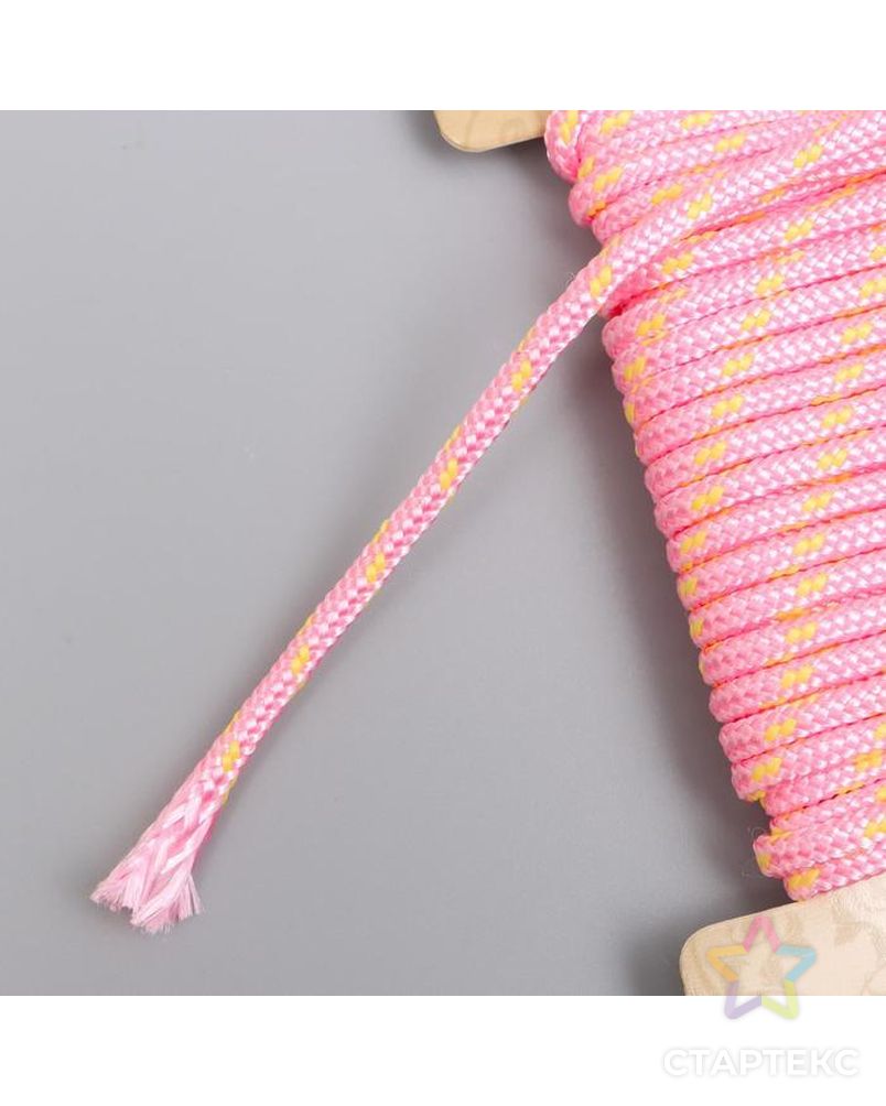 Тесьма декоративная шнур "Розово-жёлтый круглый" намотка 5 м ширина 0,3 см арт. СМЛ-153980-1-СМЛ0005399762 3
