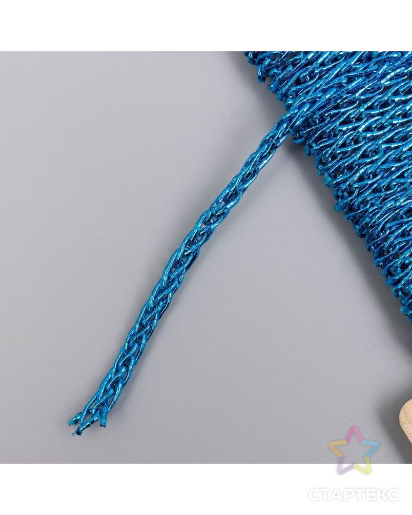 Тесьма декоративная шнур "Звенья цепи" намотка 3 м ширина 0,7 см ярко-голубая арт. СМЛ-153988-1-СМЛ0005399770 3