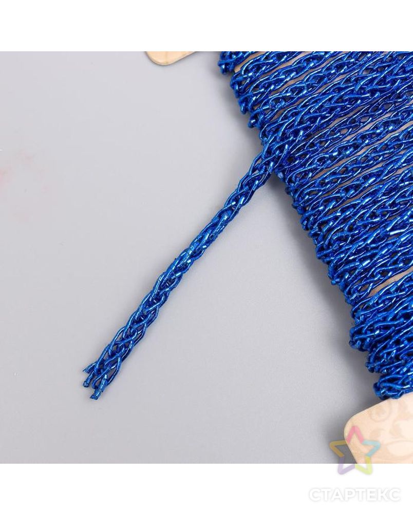 Тесьма декоративная шнур "Звенья цепи" намотка 3 м ширина 0,7 см ярко-синяя арт. СМЛ-153989-1-СМЛ0005399771 3