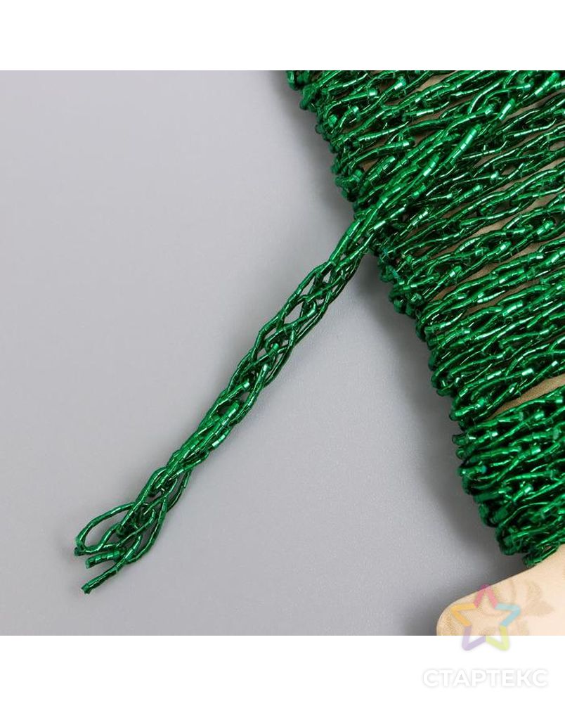 Тесьма декоративная шнур "Звенья цепи" намотка 3 м ширина 0,7 см ярко-зелёная арт. СМЛ-153990-1-СМЛ0005399773 3