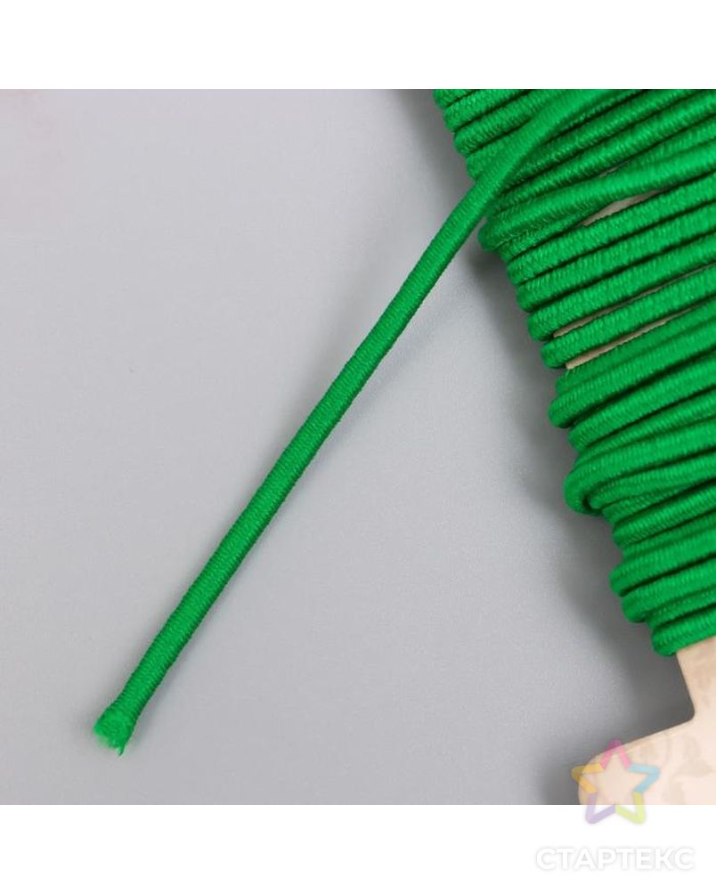 Тесьма декоративная резинка "Зелёная круглая" намотка 4 м ширина 0,2 см арт. СМЛ-153995-1-СМЛ0005399778 3