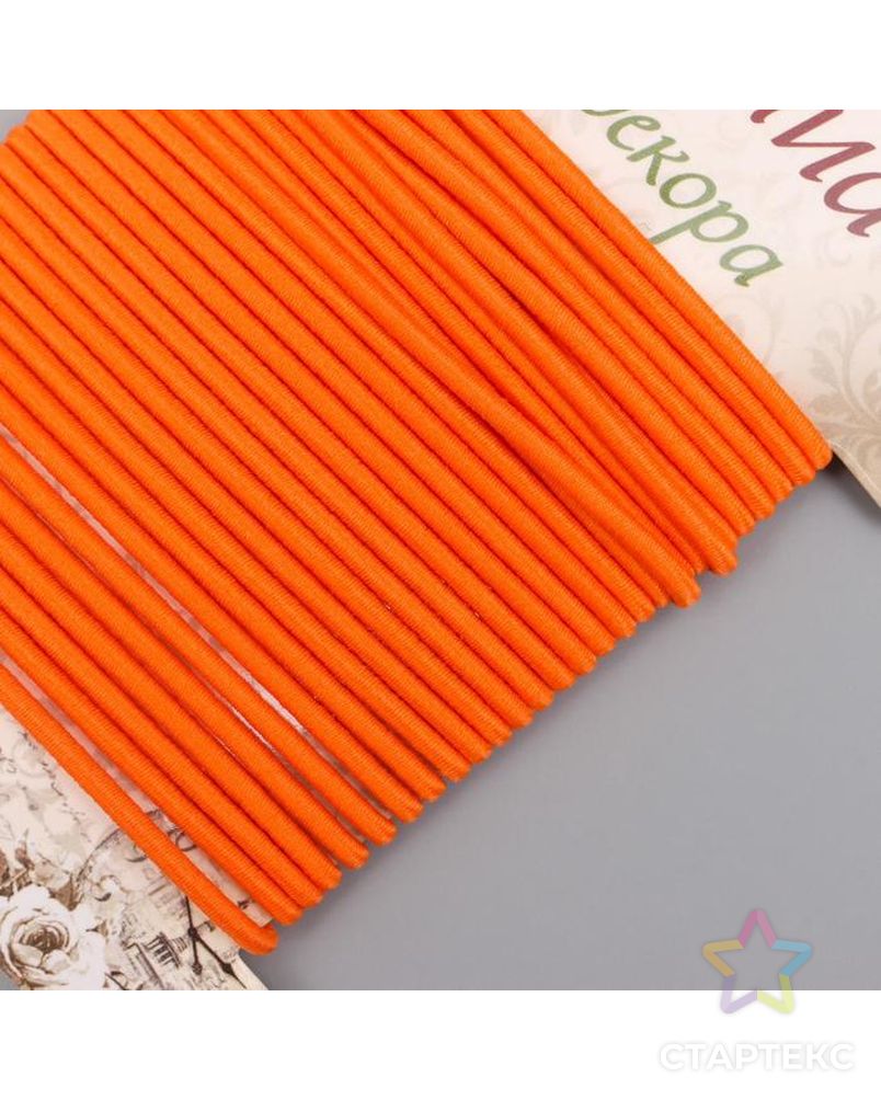 Тесьма декоративная резинка "Оранжевая круглая" намотка 4 м ширина 0,2 см арт. СМЛ-154007-1-СМЛ0005399790