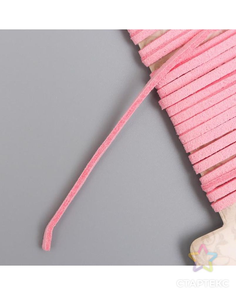 Тесьма декоративная шнур "Замша светло-розовая" намотка 3 м ширина 0,2 см арт. СМЛ-154016-1-СМЛ0005399802 3