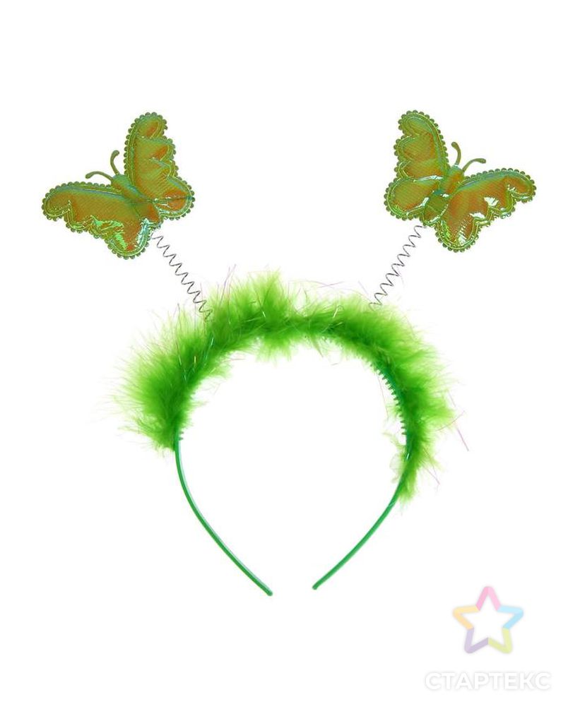 Карнавальный ободок «Бабочка», цвет зелёный арт. СМЛ-122999-1-СМЛ0005399919 1