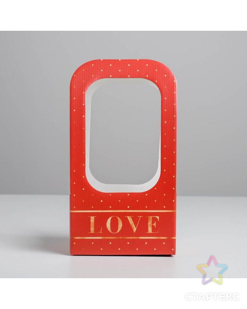 Коробка-переноска для цветов «Любовь», 17 × 12 × 32 см арт. СМЛ-130875-1-СМЛ0005415812 2