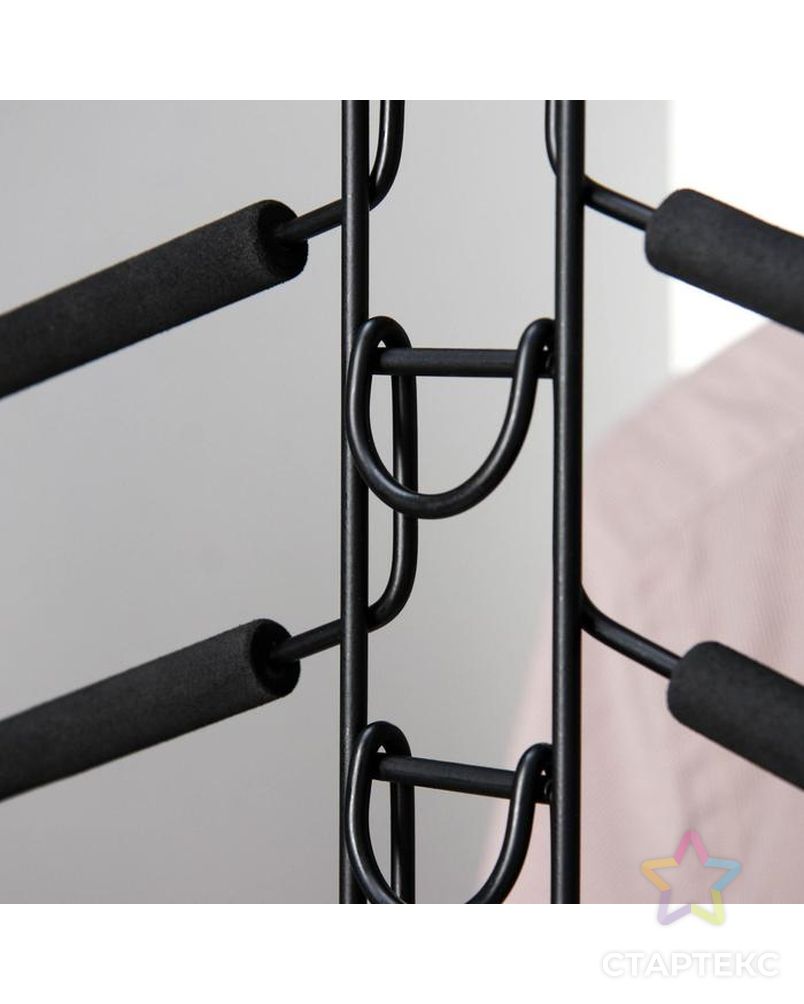 Вешалка-плечики для одежды Доляна, 5-ти уровневая, размер 40-44,со съёмными вешалками, антискользящее покрытие, цвет чёрный арт. СМЛ-179231-1-СМЛ0005415867 3