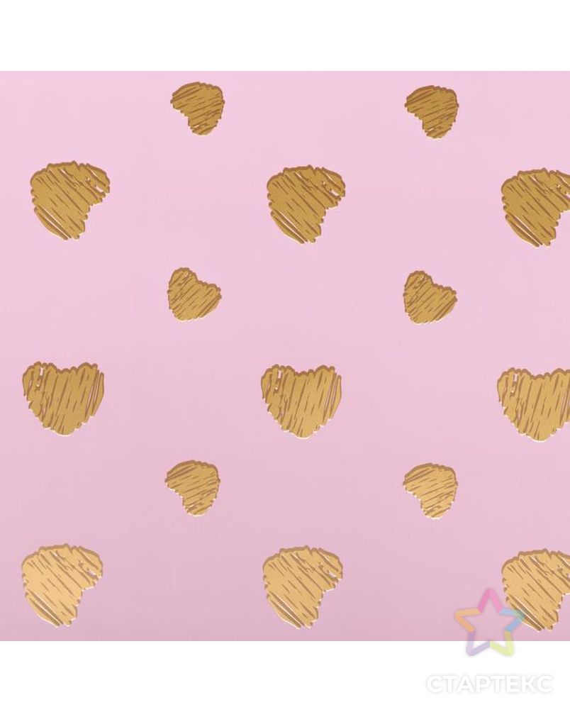 Пленка матовая "Золотые сердца", фиолетовый, 58 х 58 см арт. СМЛ-139969-3-СМЛ0005416489 3