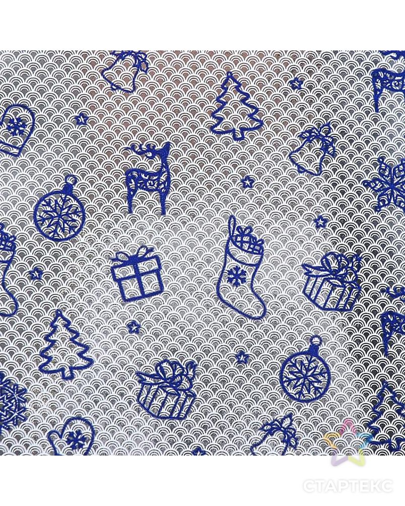 Пакет бумажный фасовочный "Новогодний" с окном, серебро-синий,10 х 6 х 26 см арт. СМЛ-120127-1-СМЛ0005420609 4