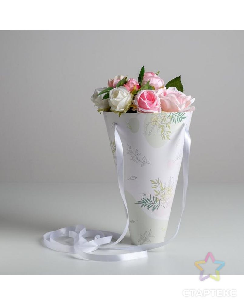 Конверт‒конус для цветов Flowers, 24 × 27 см арт. СМЛ-134599-1-СМЛ0005422635 2