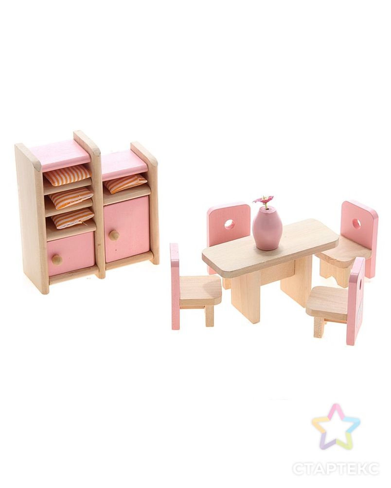 Мебель кукольная "Столовая", 8 предметов арт. СМЛ-24487-1-СМЛ0542548