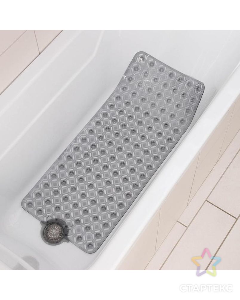 Коврик для ванны с фильтром Доляна «Рельеф», 37×88 см, цвет МИКС арт. СМЛ-179399-1-СМЛ0005431798 3
