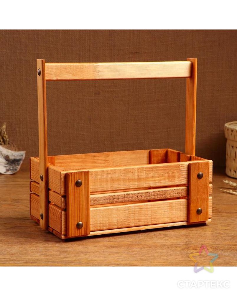 Кашпо деревянное "Ящик", 28 х 14 см, h = 28 см арт. СМЛ-162335-1-СМЛ0005432849