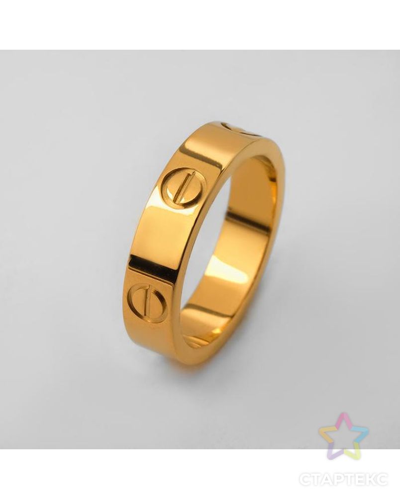 Кольцо "Гайки", цвет золото, размер 19 арт. СМЛ-130536-1-СМЛ0005433543 1