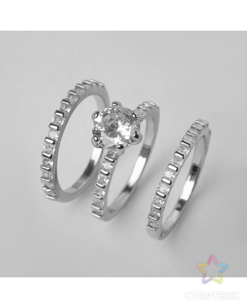 Кольцо "Богатство" крупный кристалл, цвет белый в серебре, размер 17 арт. СМЛ-125036-1-СМЛ0005433559 2