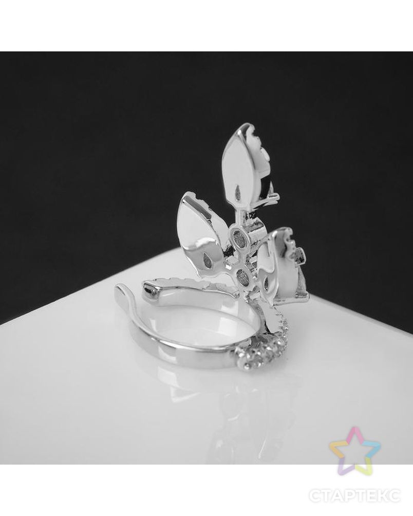 Серьга "Каффа" цветок, цвет белый в серебре арт. СМЛ-117461-1-СМЛ0005433622 2