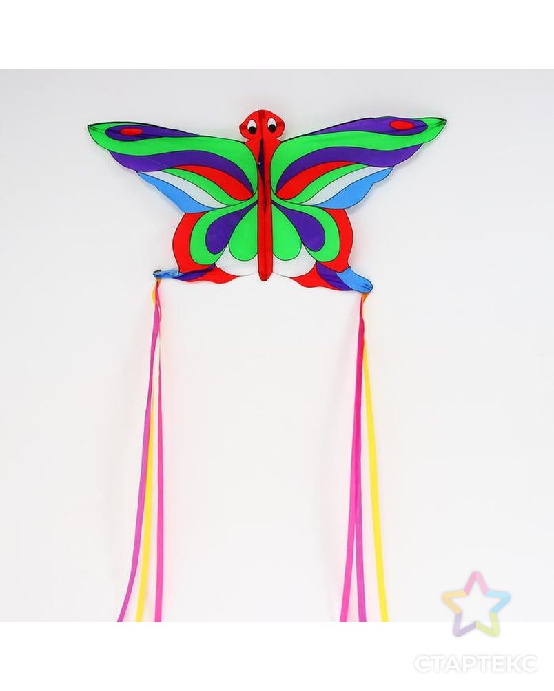 Воздушный змей "Бабочка" с леской, цвета МИКС арт. СМЛ-138436-1-СМЛ0005439486 1