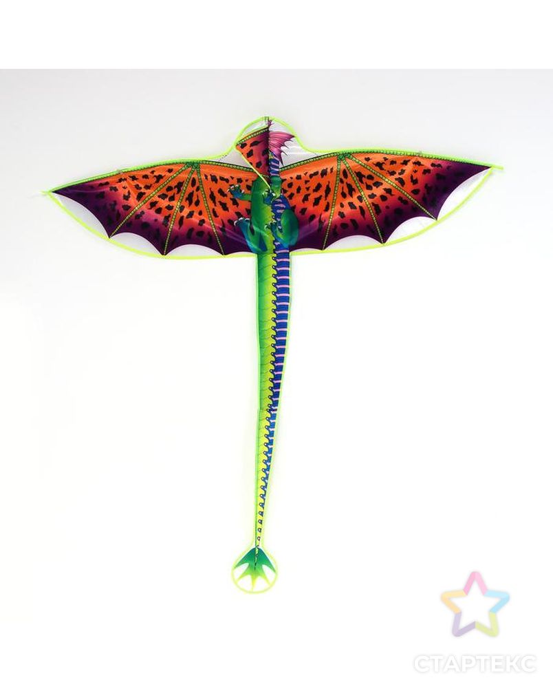 Воздушный змей "Дракон" с леской, цвета МИКС арт. СМЛ-138443-1-СМЛ0005439493 2
