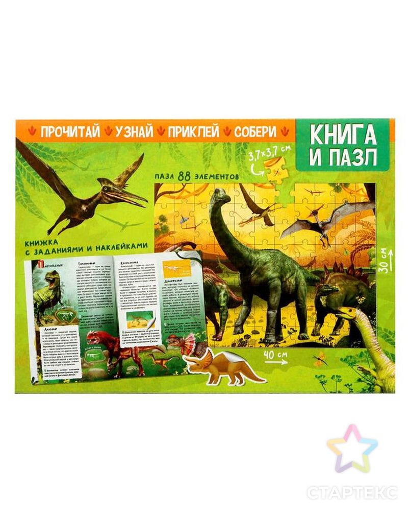 Обучающий набор «В мире динозавров», книга и пазл арт. СМЛ-209112-1-СМЛ0005453916 8
